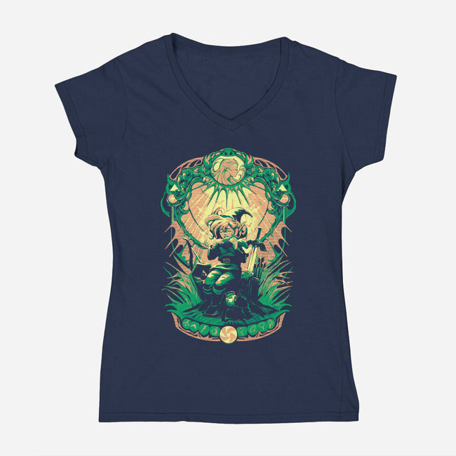Song Of Solitude-Womens-V-Neck-Tee-ilustrata