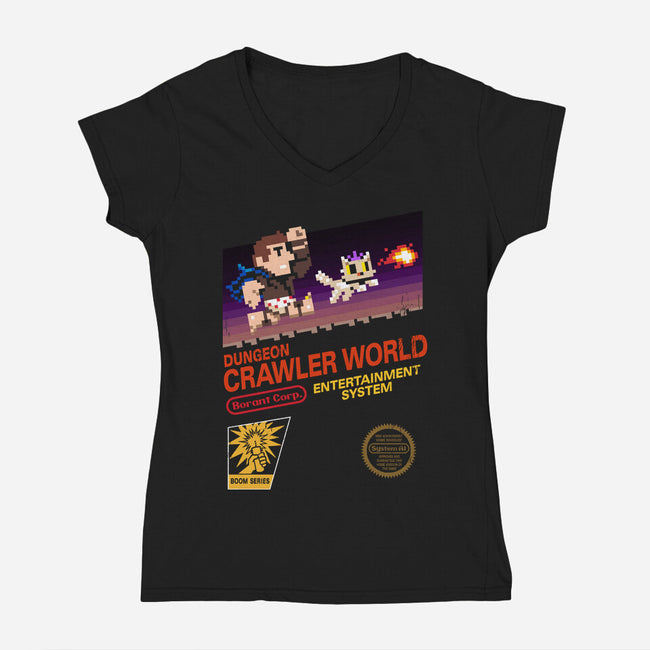 Dungeon Crawler World-Womens-V-Neck-Tee-spiritgreen