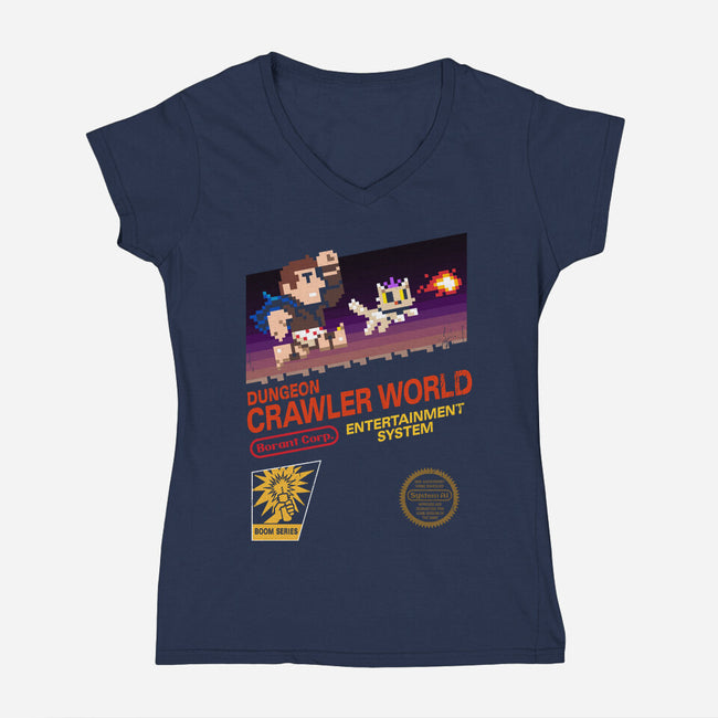 Dungeon Crawler World-Womens-V-Neck-Tee-spiritgreen