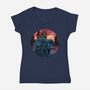 Rise Of The Radioactive Beast-Womens-V-Neck-Tee-glitchygorilla