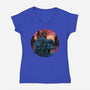 Rise Of The Radioactive Beast-Womens-V-Neck-Tee-glitchygorilla