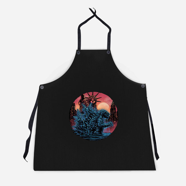 Rise Of The Radioactive Beast-Unisex-Kitchen-Apron-glitchygorilla
