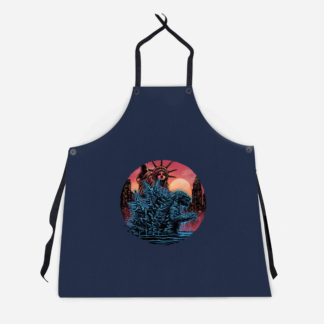 Rise Of The Radioactive Beast-Unisex-Kitchen-Apron-glitchygorilla