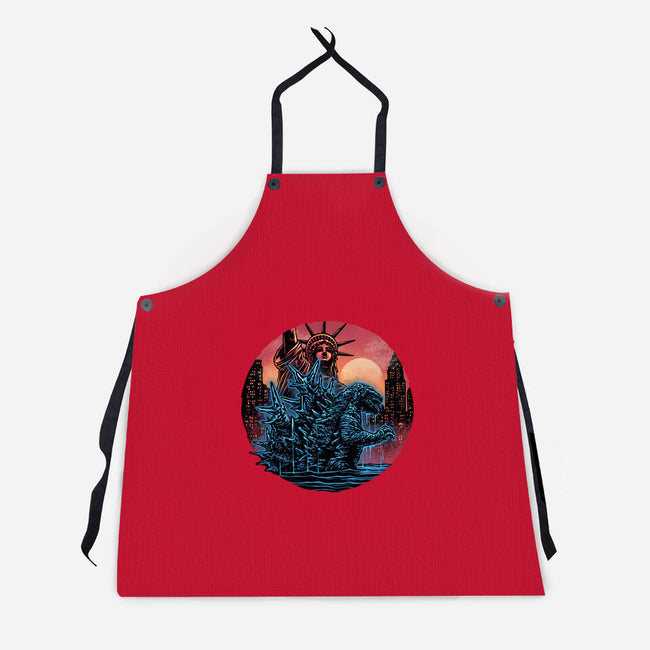 Rise Of The Radioactive Beast-Unisex-Kitchen-Apron-glitchygorilla
