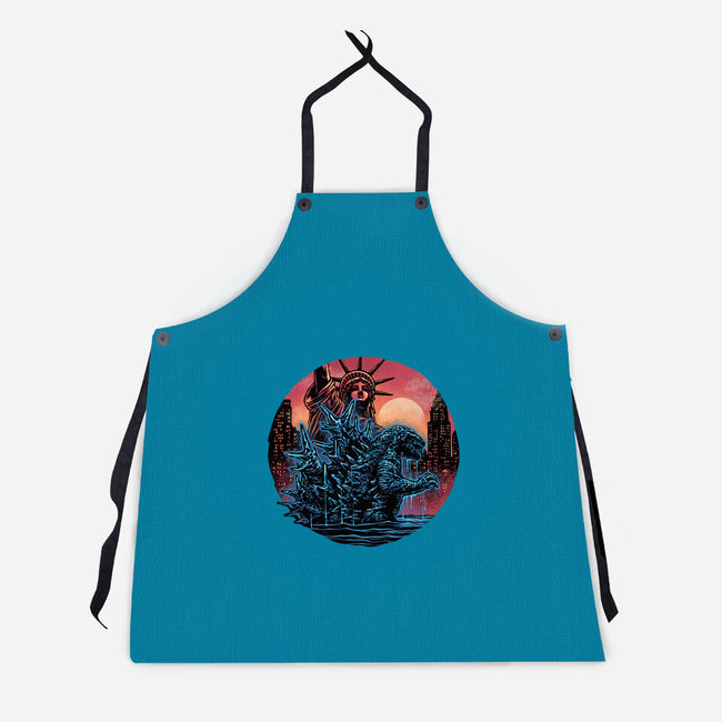 Rise Of The Radioactive Beast-Unisex-Kitchen-Apron-glitchygorilla