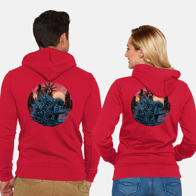 Rise Of The Radioactive Beast-Unisex-Zip-Up-Sweatshirt-glitchygorilla