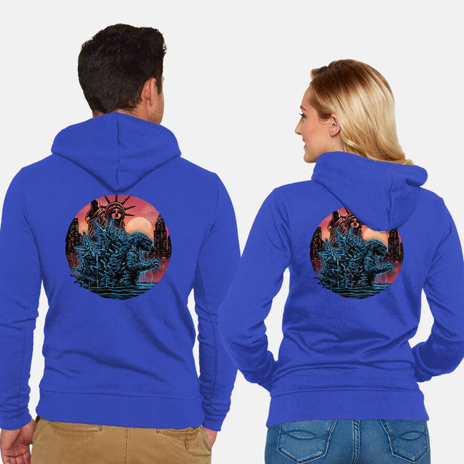 Rise Of The Radioactive Beast-Unisex-Zip-Up-Sweatshirt-glitchygorilla
