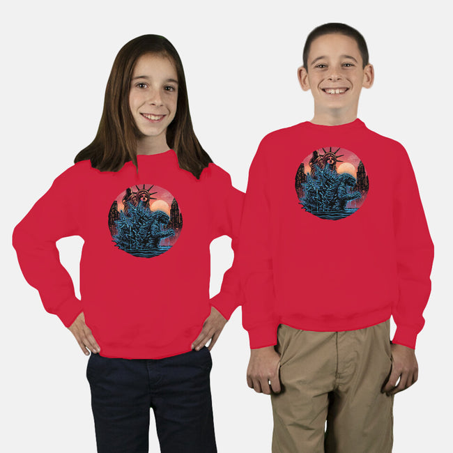 Rise Of The Radioactive Beast-Youth-Crew Neck-Sweatshirt-glitchygorilla