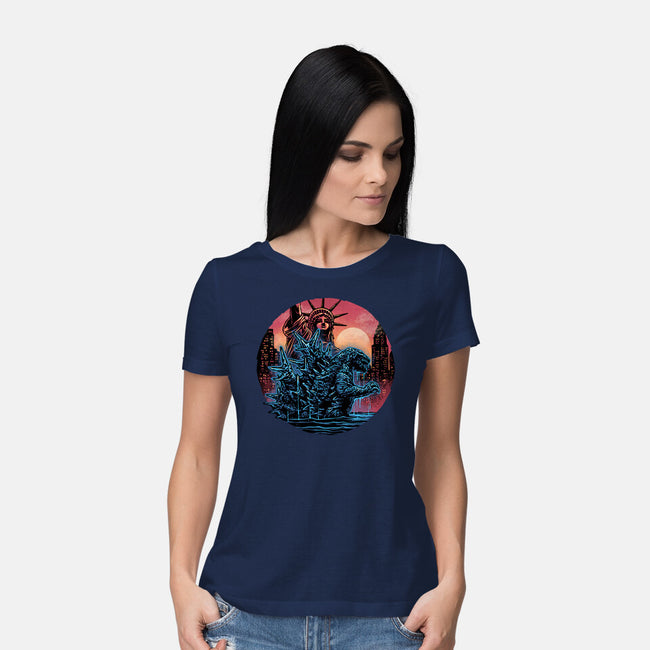 Rise Of The Radioactive Beast-Womens-Basic-Tee-glitchygorilla