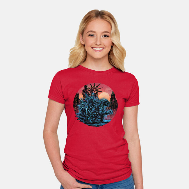 Rise Of The Radioactive Beast-Womens-Fitted-Tee-glitchygorilla
