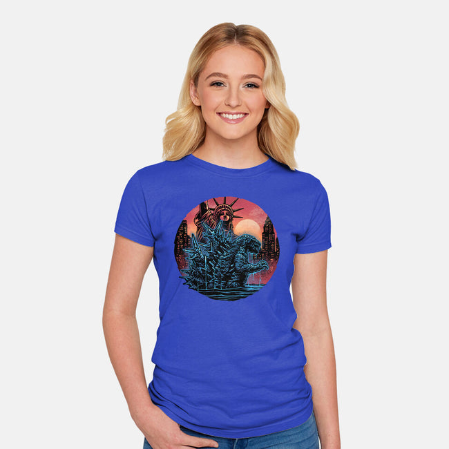 Rise Of The Radioactive Beast-Womens-Fitted-Tee-glitchygorilla