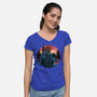 Rise Of The Radioactive Beast-Womens-V-Neck-Tee-glitchygorilla