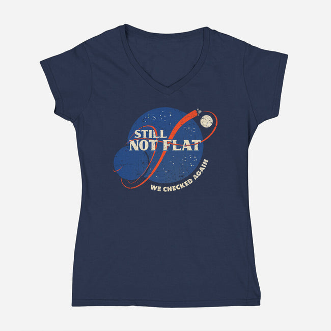 Still Not Flat-Womens-V-Neck-Tee-kg07
