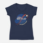 Still Not Flat-Womens-V-Neck-Tee-kg07