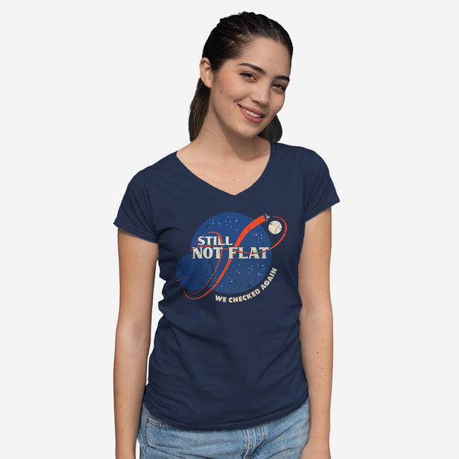 Still Not Flat-Womens-V-Neck-Tee-kg07