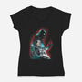 The Dark Sithlhouette-Womens-V-Neck-Tee-zascanauta
