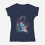 The Dark Sithlhouette-Womens-V-Neck-Tee-zascanauta