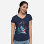 The Dark Sithlhouette-Womens-V-Neck-Tee-zascanauta