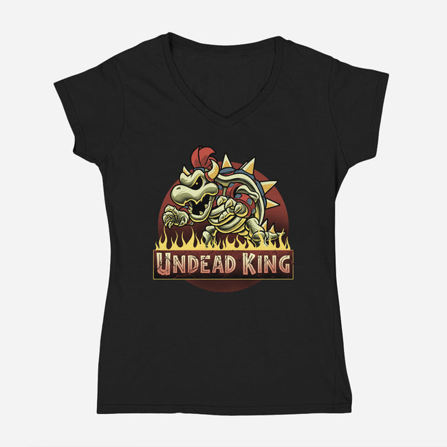 Undead King-Womens-V-Neck-Tee-Astrobot Invention