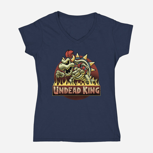 Undead King-Womens-V-Neck-Tee-Astrobot Invention
