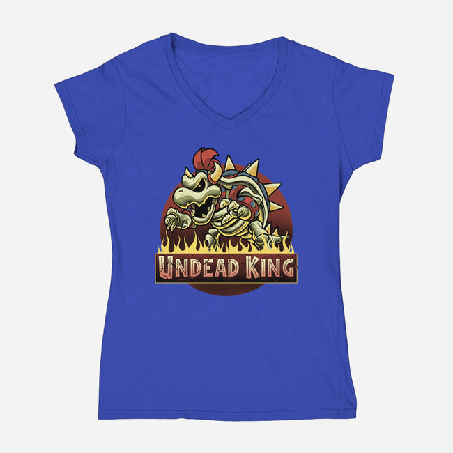 Undead King-Womens-V-Neck-Tee-Astrobot Invention