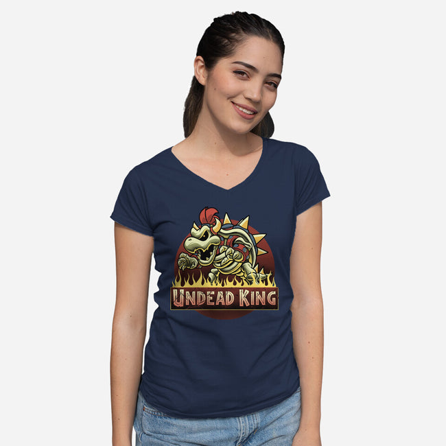 Undead King-Womens-V-Neck-Tee-Astrobot Invention