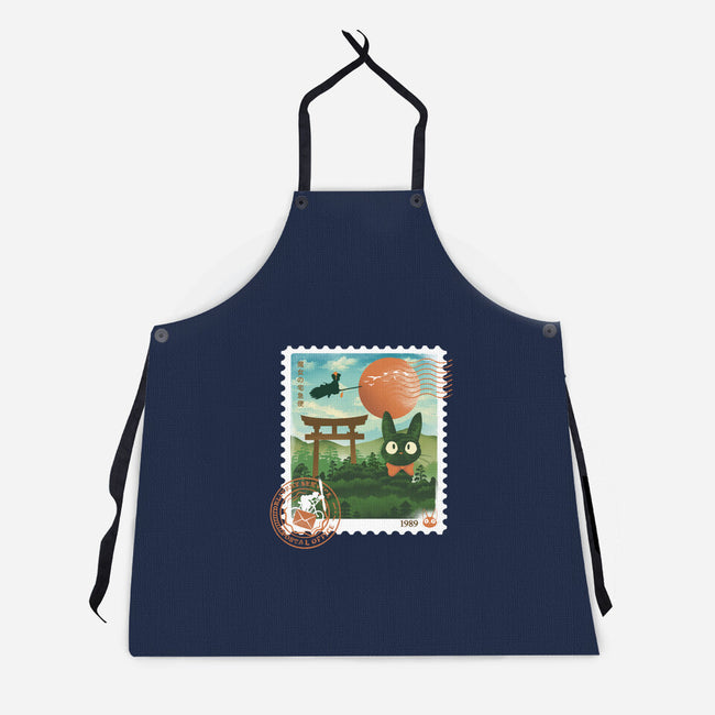 Delivery Express Mail Stamp-Unisex-Kitchen-Apron-dandingeroz