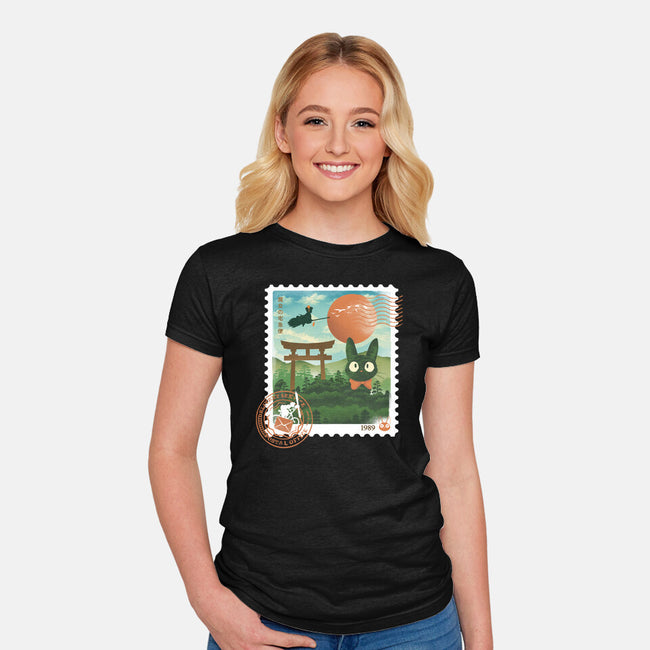 Delivery Express Mail Stamp-Womens-Fitted-Tee-dandingeroz