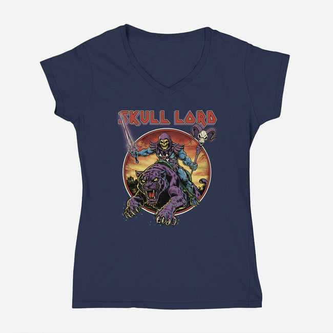 Skull Lord-Womens-V-Neck-Tee-Betmac