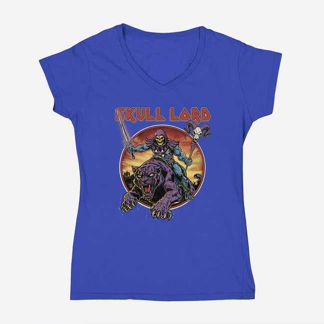Skull Lord-Womens-V-Neck-Tee-Betmac