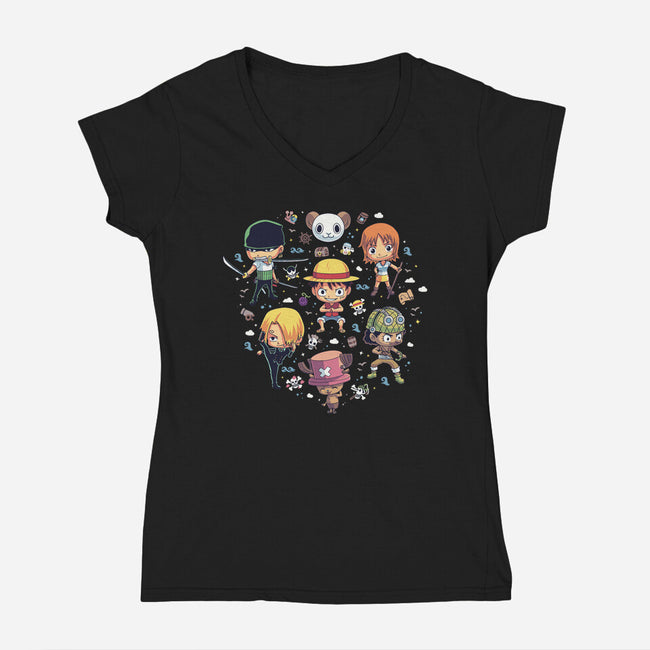On The Cruise-Womens-V-Neck-Tee-Geekydog