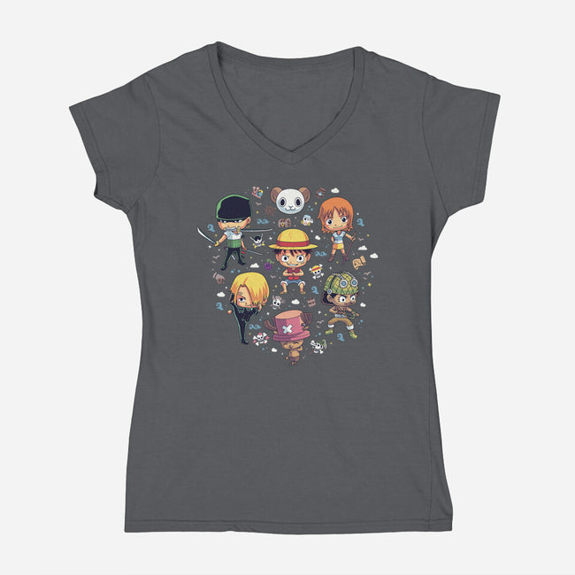 On The Cruise-Womens-V-Neck-Tee-Geekydog