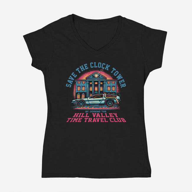 Save The Clock Tower-Womens-V-Neck-Tee-glitchygorilla