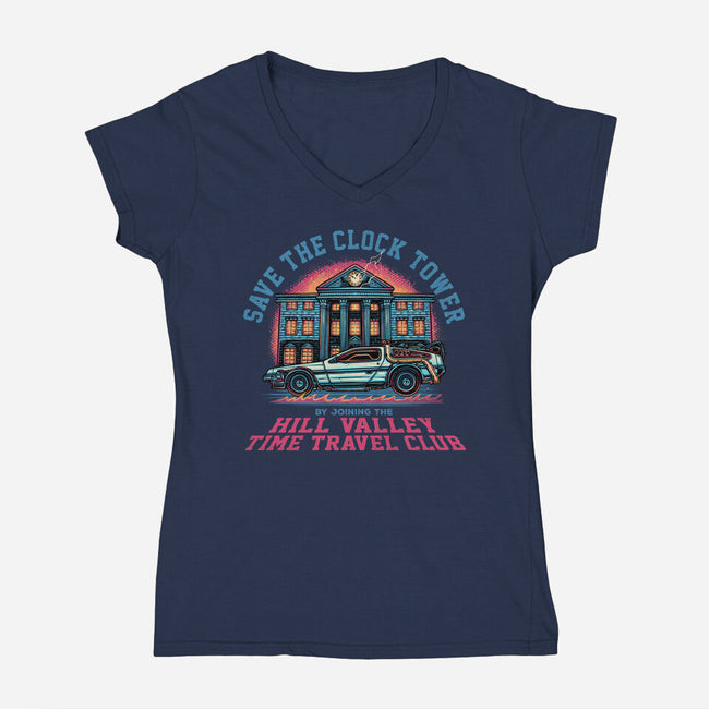 Save The Clock Tower-Womens-V-Neck-Tee-glitchygorilla