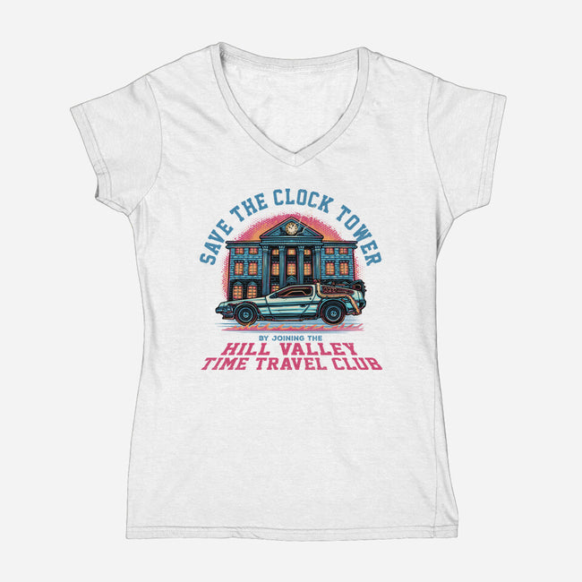Save The Clock Tower-Womens-V-Neck-Tee-glitchygorilla