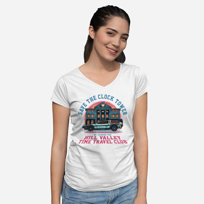 Save The Clock Tower-Womens-V-Neck-Tee-glitchygorilla
