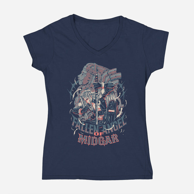Fallen Angel Of Midgard-Womens-V-Neck-Tee-Estudio Horta