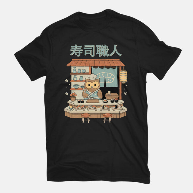 Owl Sushi Master-Mens-Heavyweight-Tee-GODZILLARGE
