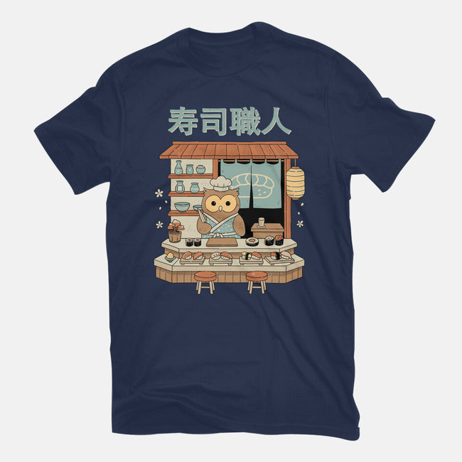 Owl Sushi Master-Mens-Premium-Tee-GODZILLARGE