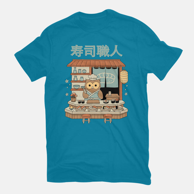 Owl Sushi Master-Mens-Premium-Tee-GODZILLARGE