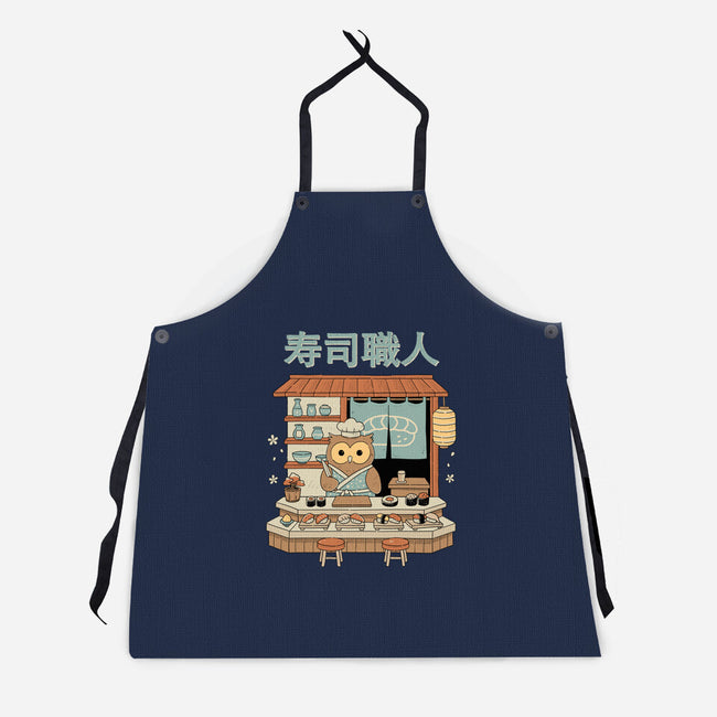 Owl Sushi Master-Unisex-Kitchen-Apron-GODZILLARGE