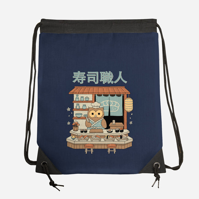 Owl Sushi Master-None-Drawstring-Bag-GODZILLARGE
