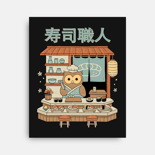 Owl Sushi Master-None-Stretched-Canvas-GODZILLARGE