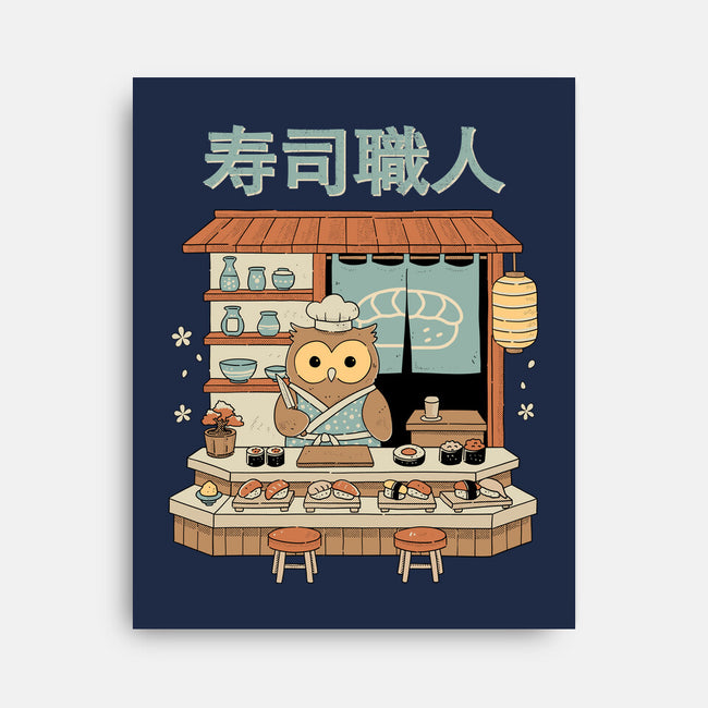 Owl Sushi Master-None-Stretched-Canvas-GODZILLARGE