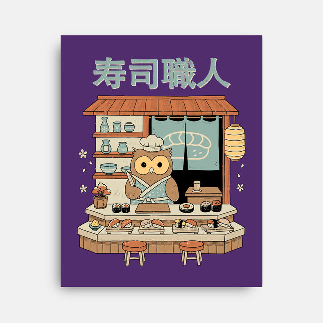 Owl Sushi Master-None-Stretched-Canvas-GODZILLARGE