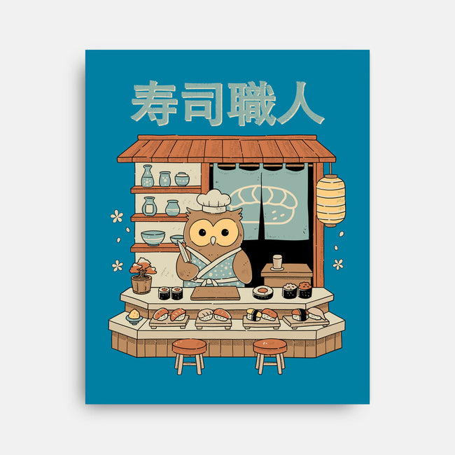 Owl Sushi Master-None-Stretched-Canvas-GODZILLARGE