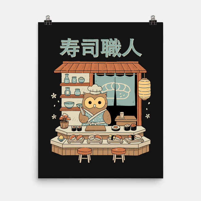 Owl Sushi Master-None-Matte-Poster-GODZILLARGE