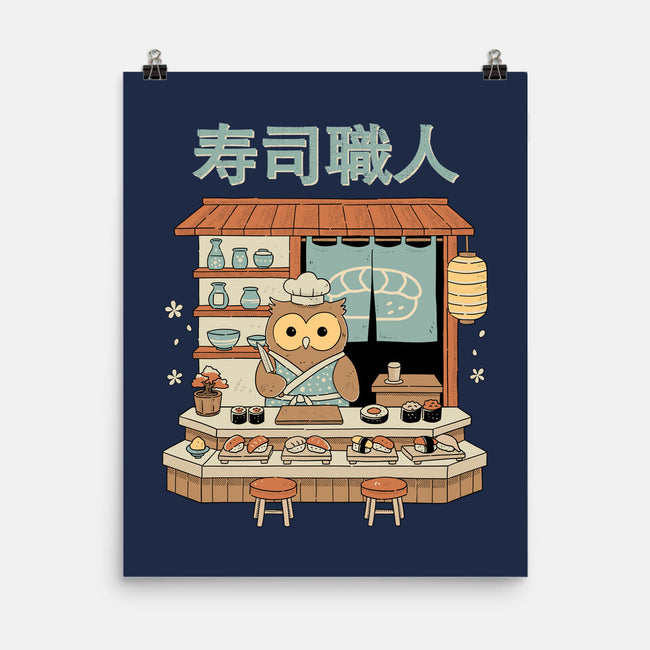 Owl Sushi Master-None-Matte-Poster-GODZILLARGE
