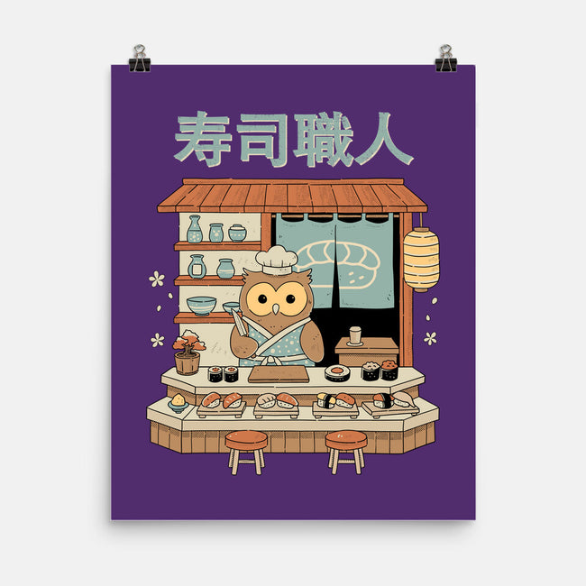 Owl Sushi Master-None-Matte-Poster-GODZILLARGE