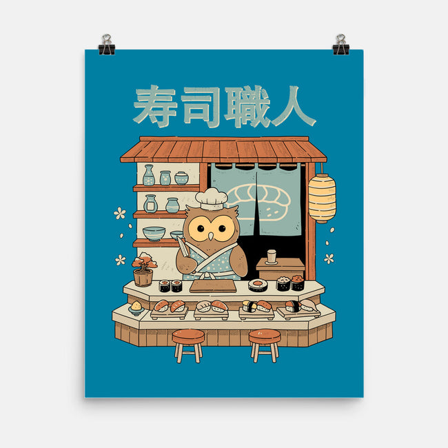 Owl Sushi Master-None-Matte-Poster-GODZILLARGE